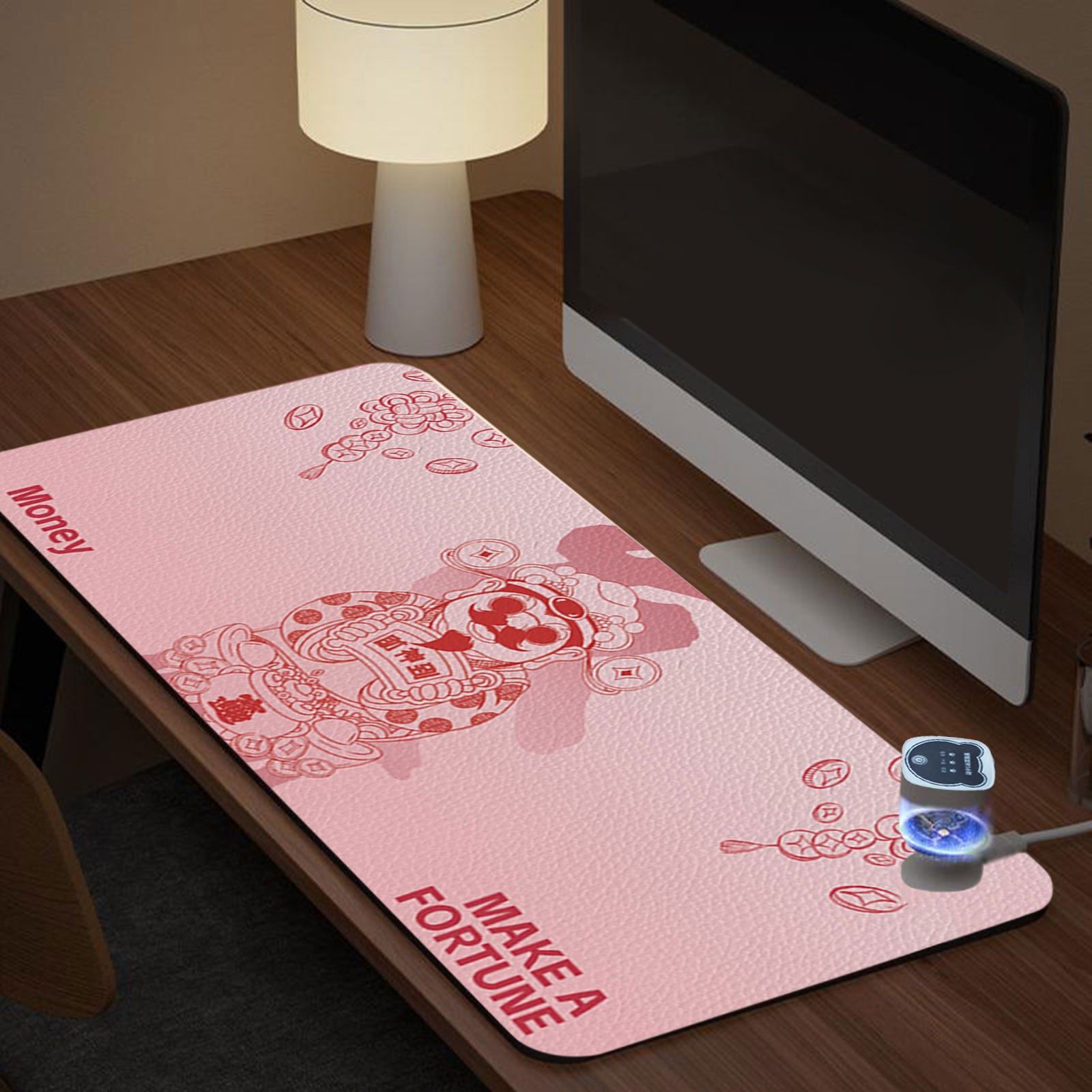 Heating Mouse Pad, Large Heating Table Pad, Office Computer Desktop Heating Pad, Convenient for Daily Use, Comfortable and Warm(D)