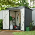 thumbnail image 5 of 6X4 FT Outdoor Tool Storage Shed with Lockable Doors, All Weather Waterproof Metal Sheds, Garden Shed for Backyard Patio, Lawn, 5 of 8