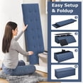 thumbnail image 6 of Costway Fabric Folding Storage Ottoman Storage Chest W/Divider Bed End Bench Navy, 6 of 11