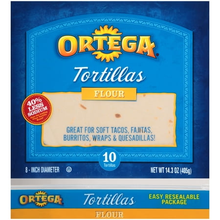 (3 Pack) Ortega Flour Tortillas, 10 Ct, 14.3 Oz (Best Flour Tortilla Brand)