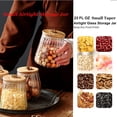 thumbnail image 6 of Glass Coffee Nuts Canister Airtight Storage Jar Petal Decorative Container with Bamboo Lid Metal Handle Easy to Grasp 700ml, 6 of 6