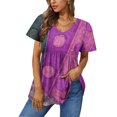 thumbnail image 1 of Fiudx Ofertas de La Semana Top Casual de Manga Corta con Cuello En V y Estampado Degradado para Mujer, 1 of 5