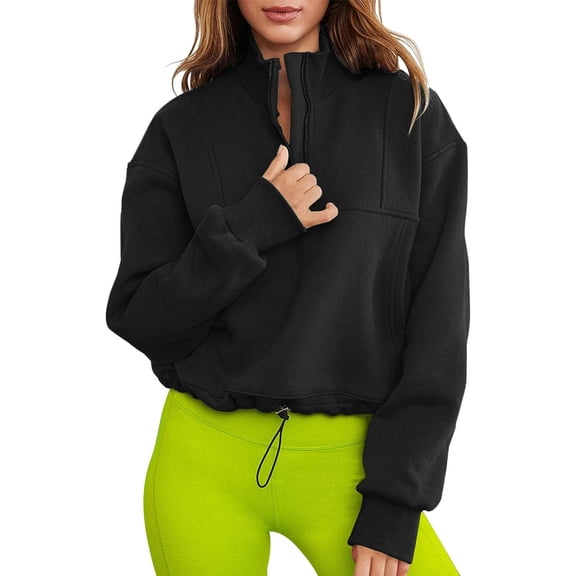 Vedolay Sweatshirt for Women 2023 Long Sleeve Crewneck Striped Pullover Tops Black,L