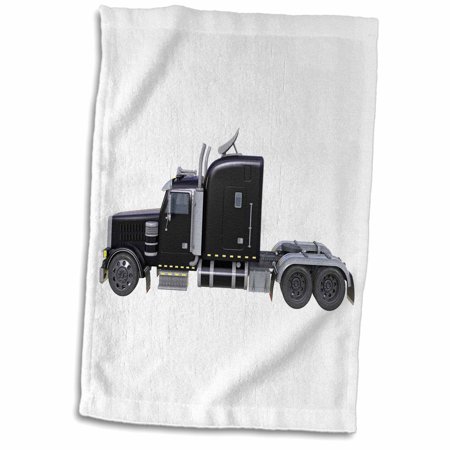 3dRose Black Semi Truck from the Side with Full Lights On - Towel, 15 by 22-inch (twl_255222_1)