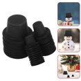 thumbnail image 4 of 60 mini sombreros navideños negros de muñeco de nieve para decoración de muñecas, manualidades y suministros para fiestas., 4 of 6