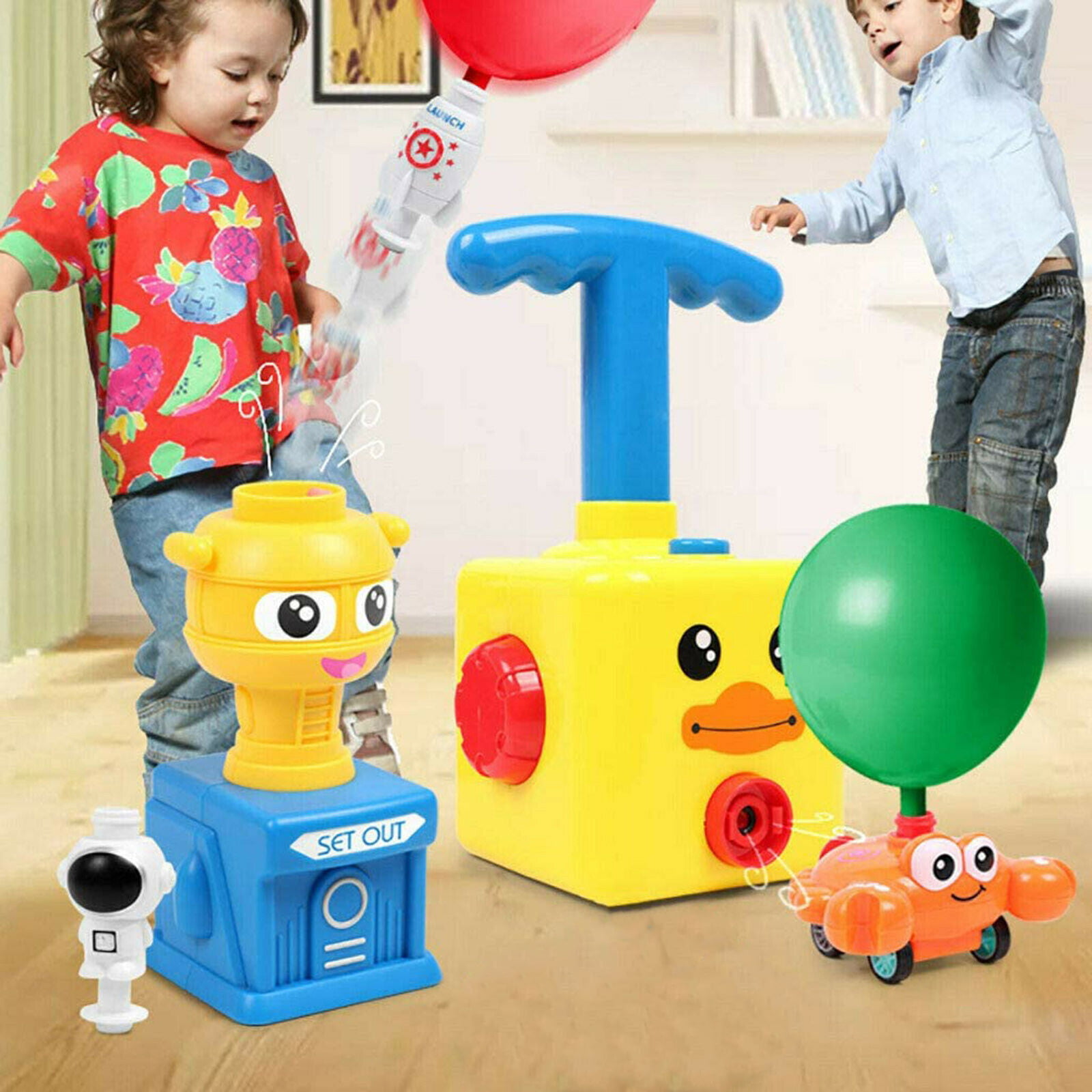 Kids Experiment Game Balloon Launcher & Powered Car Toy Set Toy Gift  ABS 