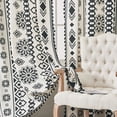thumbnail image 2 of Black White Boho Farmhouse Curtains for Living Room 2 Panels, Linen Light Filtering Vintage Curtains Farmhouse Western Aztec Printed Rustic Rod Pocket Curtain Drapes with Tassels, 2 of 7
