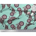 thumbnail image 3 of Soimoi Silk Fabric Leaves & Floral Ethnic Printed Craft Fabric by The Yard 42 Inch Wide, 3 of 3