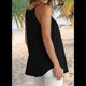 thumbnail image 4 of Camisola Plisada para Mujer, Tirantes Finos, Cuello Halter, Dobladillo Curvo, Moda 2025, Negro, L, 4 of 9