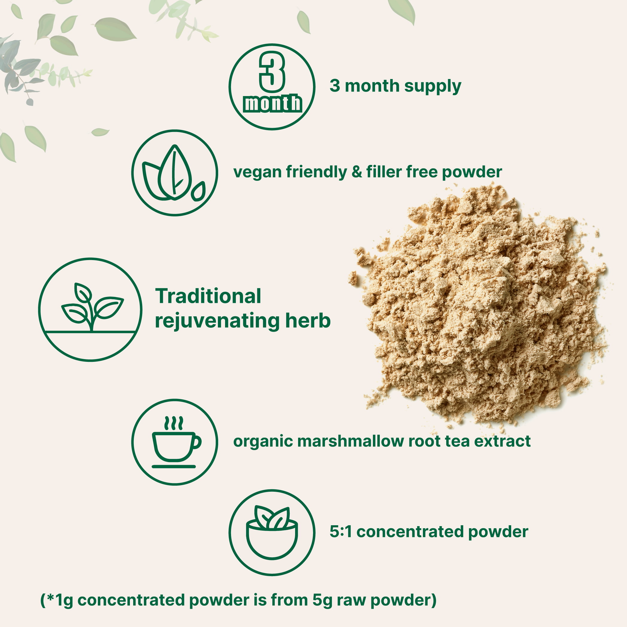 Micro Ingredients Organic Marshmallow Root Powder, 4 oz. Non-GMO and Vegan  Friendly 