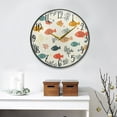 thumbnail image 4 of Acrylic Circular Clock 11.9x11.9 Inch Circular Clock Decorative Clock Creative Clock Dual-Purpose Clock Wall Clock Clock Decorate Your Space Colorful Cute Little Fish Seamless, 4 of 9