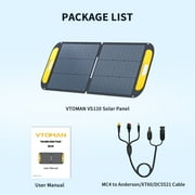 Vtoman VS110 Portable Solar Panel 110W,19V Foldable Solar Panel with 23% High Efficiency,IP67 Waterproof & Adjustable Kickstands for Home, Camping, RV, Outdoor Adventures