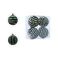 thumbnail image 2 of Christmas Ornaments Set, 4 Pack White Velvet Flocked Decorative Balls with Gold Glitter Stripes, Shatterproof Christmas Tree Hanging Baubles for Holiday and Home Décor, 2 of 6