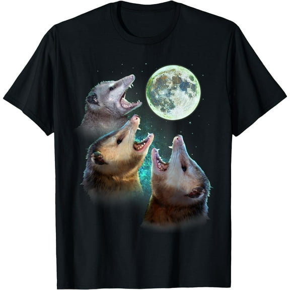 Three Opposum Moon With 3 Possums and Moon Unisex T-Shirt for Men Women Kids Toddler