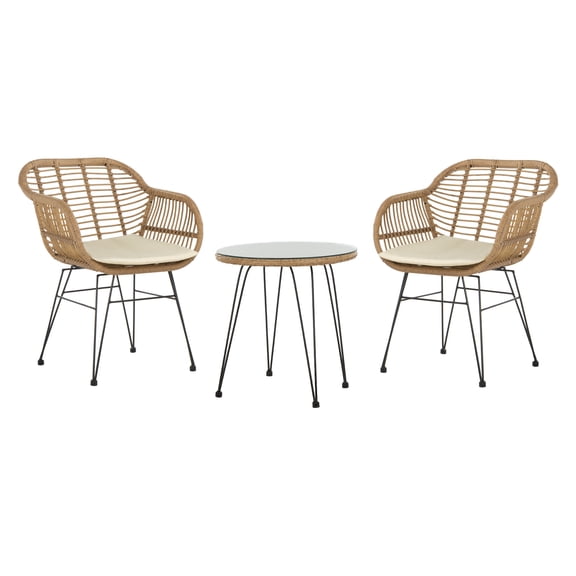 Safavieh Alton 3 Piece Outdoor Contemporary Lounge Set with Cushion