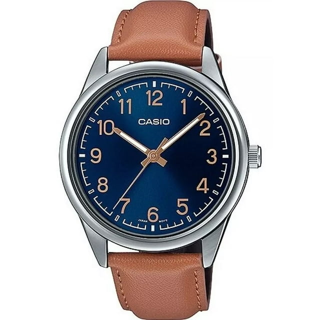 Reloj Casio Quartz Mtpv005 Hombre Piel Negro Full Correa MTP-V005L-2B4