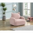 thumbnail image 3 of Raelynn 25.5"W Pink Sherpa Fabric Bear-Shaped Kids Armchair, 3 of 5