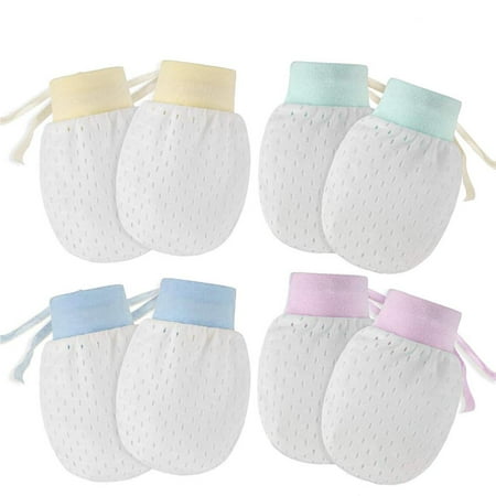 

4 Pair Baby Mesh Gloves Breathable Baby Anti Scratching Gloves Newborn Protection Face Scratch Mittens