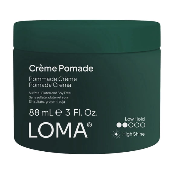 Loma Creme Hair Cream, High Shine Styling Cream with Soft Hold for All Hair Types, 3 fl oz