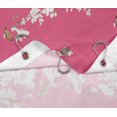 thumbnail image 2 of S4Sassy Pink Blossom & Bulbul Bird Decorative Waterproof Printed Shower Curtain Roller Hooks Drapes-60 x 75 Inch, 2 of 6