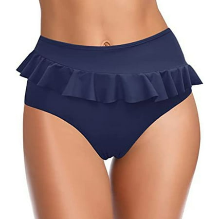 KONDYS Women Vintage Print Low Waist Brazilian Bikini Bottom Swimwear Briefs Beachwear Bikini Bottom Side Tie Thong Bathing Swimbottom Classic