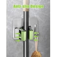 thumbnail image 5 of 6-Pack Broom Mop Holder, Green Stainless Steel Self Adhesive Broom Holder Mop Holder Wall Mounted with Hook Hanger for Kitchen, Bathroom, Closet, Garden Garage etc, 5 of 5