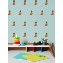 Rock-a-Stack Removable Vinyl Wallpaper by Fisher-Price - Ice