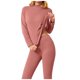 thumbnail image 1 of Gibobby Conjunto ropa interior Ropa interior térmica para mujer, traje de cuello medio, manga larga, forro polar, cálido y liso（Rosa， XL), 1 of 5