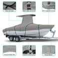 thumbnail image 5 of Zenicham 900D Marine Grade Fade and Tear Resistant Trailerable T-Top Boat Cover，Heavy-Duty Waterproof and UV-Proof TTOP Boat Storage Cover with Windproof Metal Buckle Straps Fit 20ft-22ft L(Grey), 5 of 6
