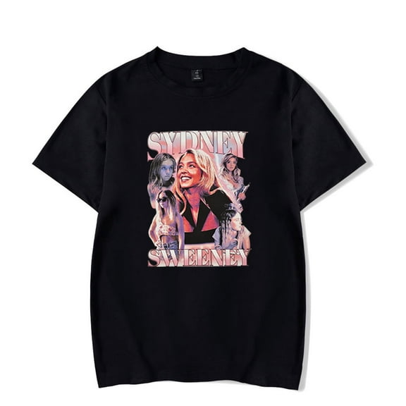 Sydney Sweeney T-shirt Casual Short Sleeve Harajuku Tee Unisex Crewneck Hip Hop Top
