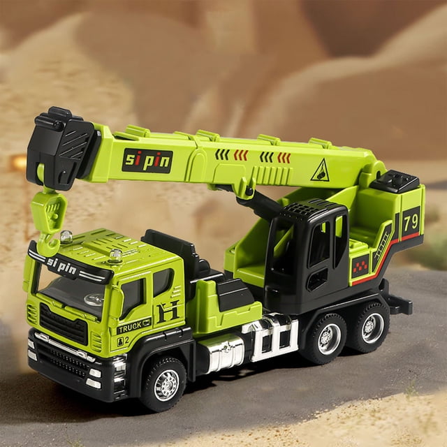 Juego de vehículos de ingeniería de aleación para niños de 3 a 6 años | Excavadora, hormigonera, camión cisterna, grúa y bulldozer | Construcción ABS duradera para un juego imaginativo