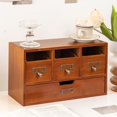 thumbnail image 1 of Organizador de escritorio con cajones, suministros de oficina ejecutivos, versátil caja de almacenamiento de madera para cosméticos y artículos de, 1 of 8