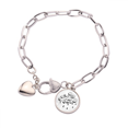 thumbnail image 1 of Nublado lluvia patron pintado a mano Pulsera de cadena de corazón joyería encanto moda, 1 of 3