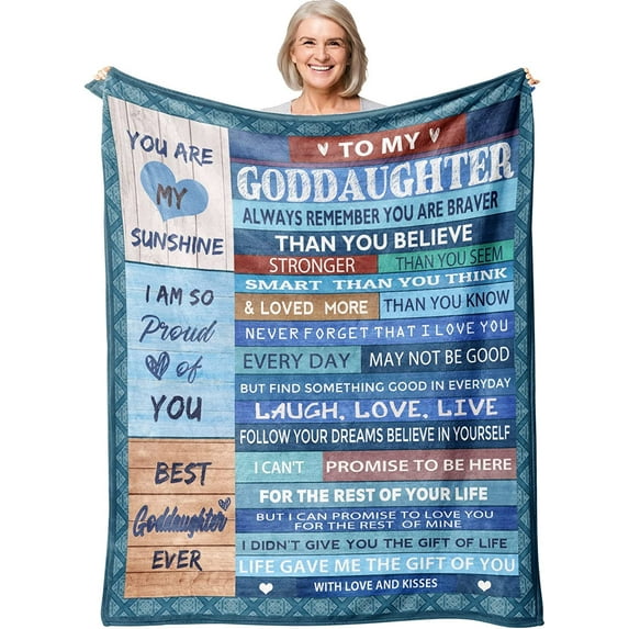Goddaughter Gifts from Godmother, Goddaughter Gifts from Godfather, Goddaughter Gifts, Gifts for Goddaughter, Goddaughter, Baptism Gift for Goddaughter Blanket 50" × 60"