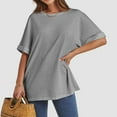thumbnail image 6 of Women Oversized T Shirt 60 Polyester 35 Rayon 5 Spandex Crewneck Short Sleeve for All Seasons, 6 of 7