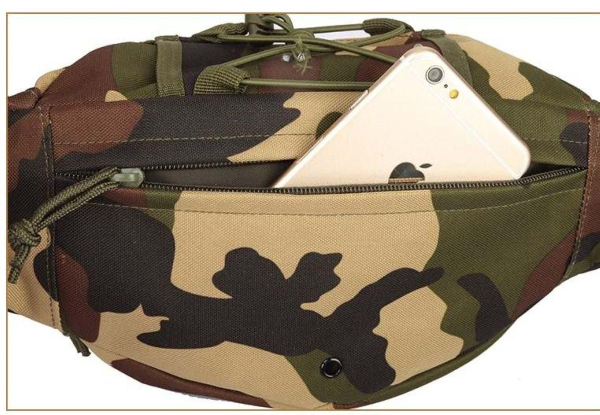 Men Fanny Pack Waist Bag Multi Zipper Pockets Hip Belt Bag