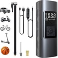 thumbnail image 1 of 6000mAh Mini Electric Air Pump, Portable Air Compressor Cordless Tire Inflator 150PSI with Digital LCD Display, Electric Bike Pump with LED Lamp for M, 1 of 5