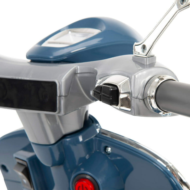 Scooter electrique 12v vespa bleu - pack luxe