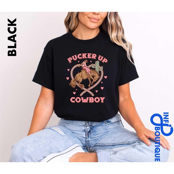 Velto Western Valentine, ,Pucker Up Cowboy Howdy Valentines ,Retro Valentine ,Valentines Cowboy Shirt,Retro Valentine Tee All Size S-5XL