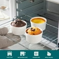 thumbnail image 2 of 6 oz Ramekins with Lid, Porcelain Creme Brulee Souffle Dishes, White Pudding Custard Cups Ramiken for Baking, Dishwasher and Oven Safe, Set of 6, 2 of 8