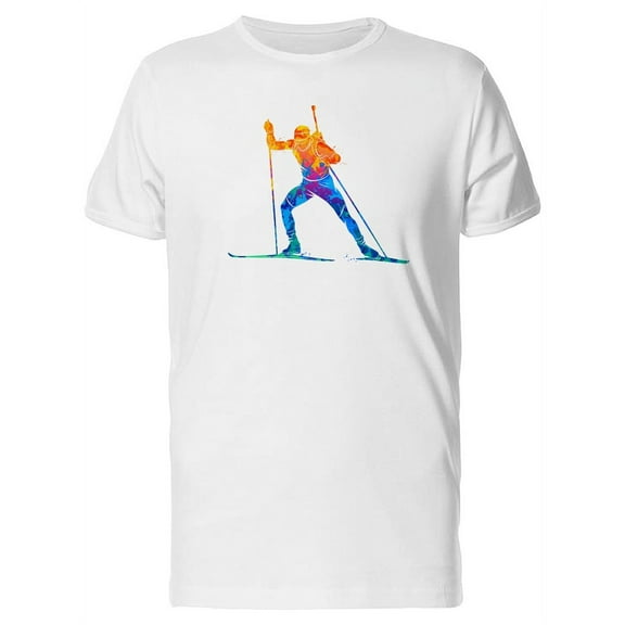 Biathlon Waterpainted T-Shirt Men -Image by Shutterstock, Male 3X-Large