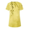 thumbnail image 3 of Qeaghou Savings Summer Tops for Women Plus Size Short Sleeve Round Neck Tshirt Button Hem Loose Fit Casual Tunics Blouse, 3 of 6