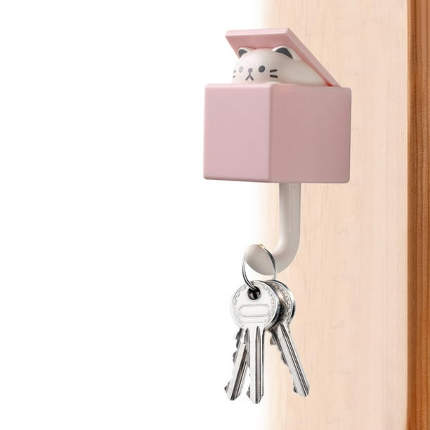Gancho de animales de dibujos animados, perchas decorativas de pared bonitas, gancho para decoración del hogar (rosa) Sywqhk Libre de BPA