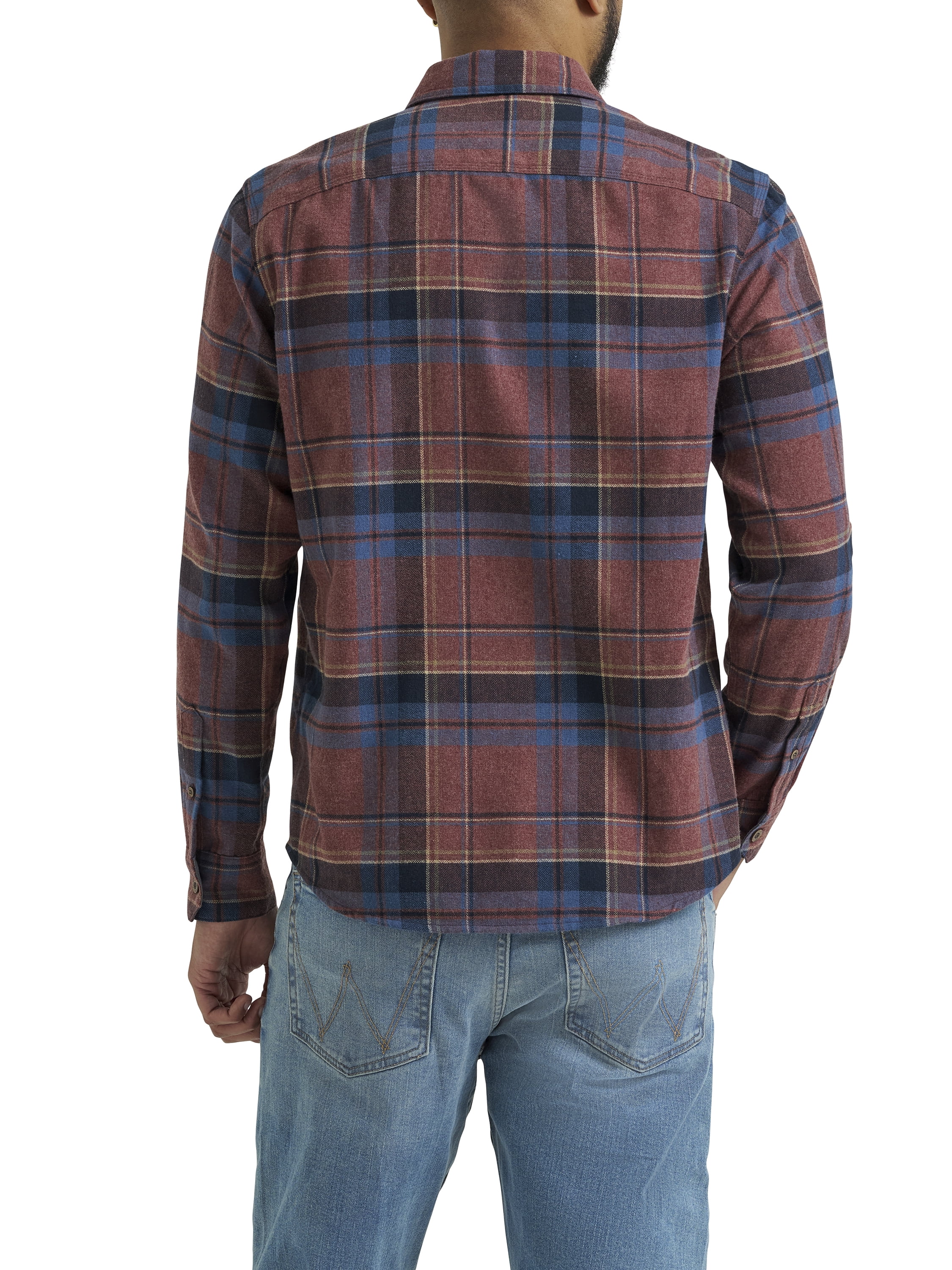 Wrangler Men's Long Sleeve Regular Fit Flannel Plaid Shirt, S-2XL
