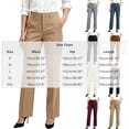 thumbnail image 2 of cocolona Womens High Waist Business Casual Dress Pants Elastic Waist Straight Wide Leg Commute Work Pants with Pockets, 2 of 5
