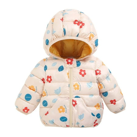 

FRSASU Kids Coat Clearance Toddler Kids Hooded Jacket Cartoon Coat with Warm Winter Hoodies Outwear