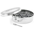 thumbnail image 6 of King International Stainless Steel Indian spice box, Indian Masala See Through Spice Shakers, masala box, steel masala dabba, Spice organizer with 7 spice containers size 8 X 8 inches.…, 6 of 6