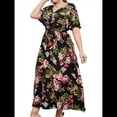 thumbnail image 3 of Vestido de Verano Holgado Informal de Corta con Corte A y Corte en A para Mujer, Talla Grande Negro 4XL, 3 of 10
