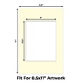 thumbnail image 2 of Off White Picture Frame Mat for 11.5x17 Frames - Fits 8.5x11 Photos - 1 Mat, 2 of 7