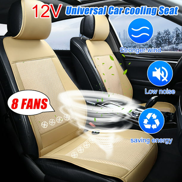 12v Cooling Car Seat Cushion Cover Air Ventilated Fan Conditioned Cooler Pad 3d Spacer Mesh Fabric Leather Com - Best Car Seat Cooling Pad
